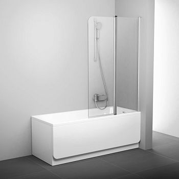 Шторка для ванны CVS2-100 правая блестящий+стекло Transparent Ravak в Лабинске